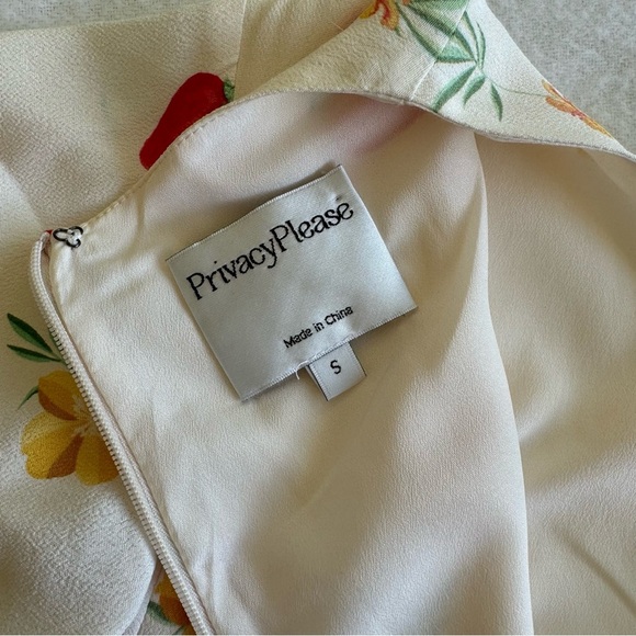 Privacy Please Dixie Mini Dress Strawberry Floral Print Plunge Neck Size S - Picture 3 of 9